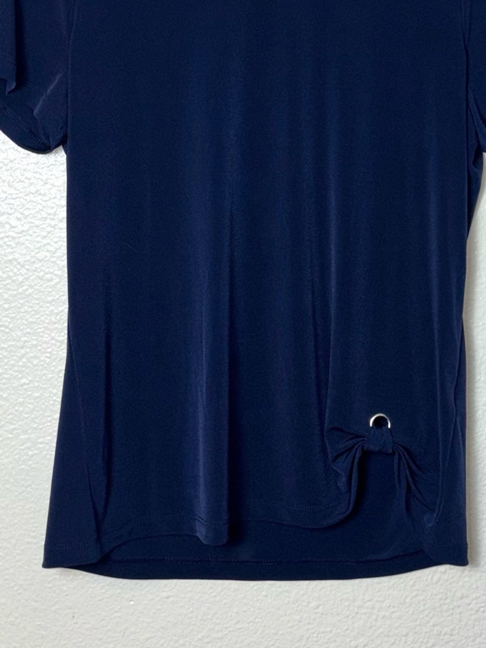 Chico's side-knot grommet top in navy blue women's size medium Chicos size 1 - Picture 5 of 16